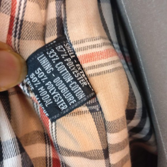 XDouble Breasted belted Long Trench Coat, Made in Poland,Pocket Nova Check Lined - Picture 15 of 15